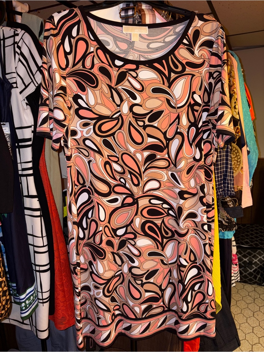 Michael Kors Multi-Color Abstract Print Dress